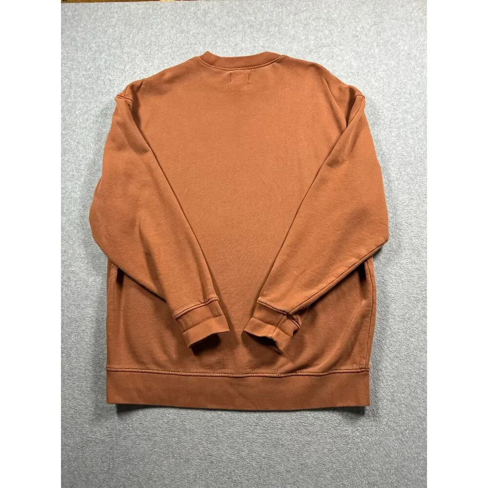 MATE the Label Organic Fleece Crew Neck Pullover Men's XS/S Terracotta Brown